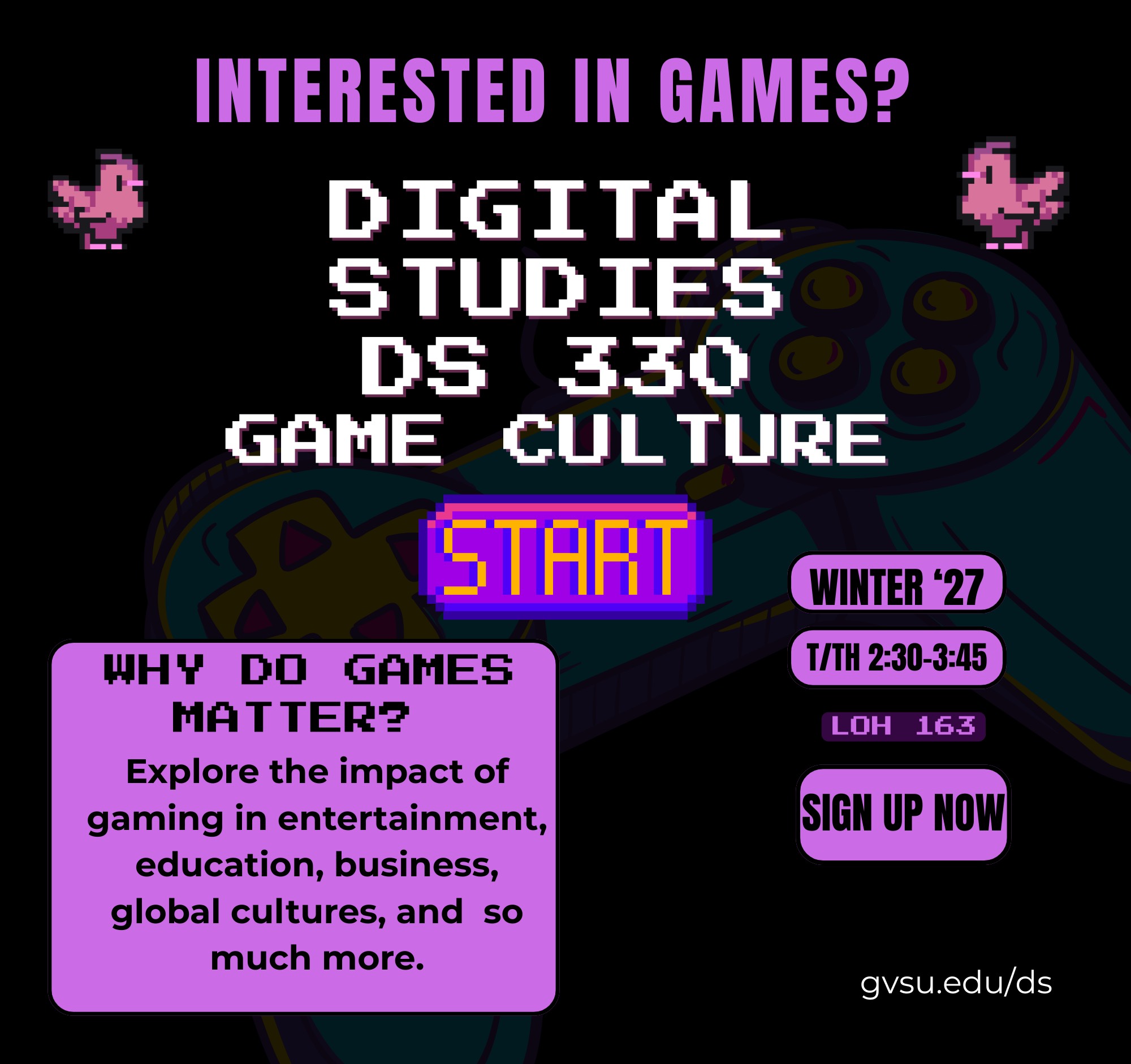 Promotional flier for DS 330, Game Culture